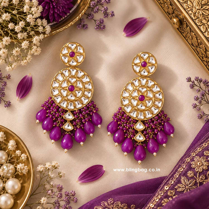Purple Rachna Chandbalis