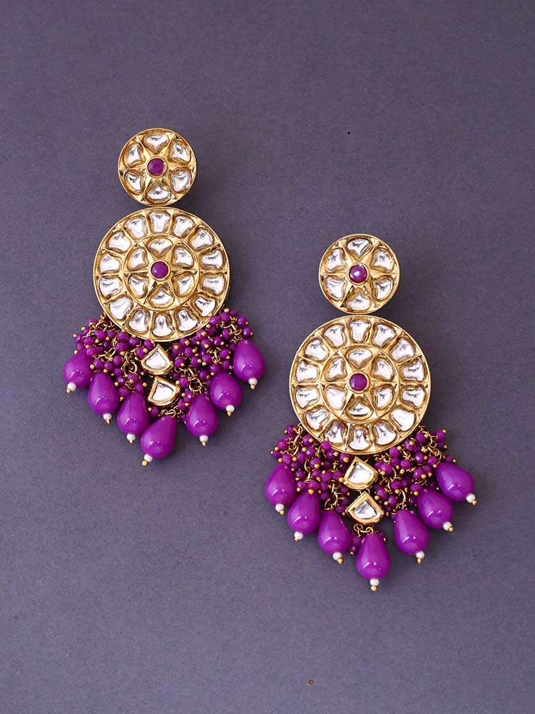 Purple Rachna Chandbalis