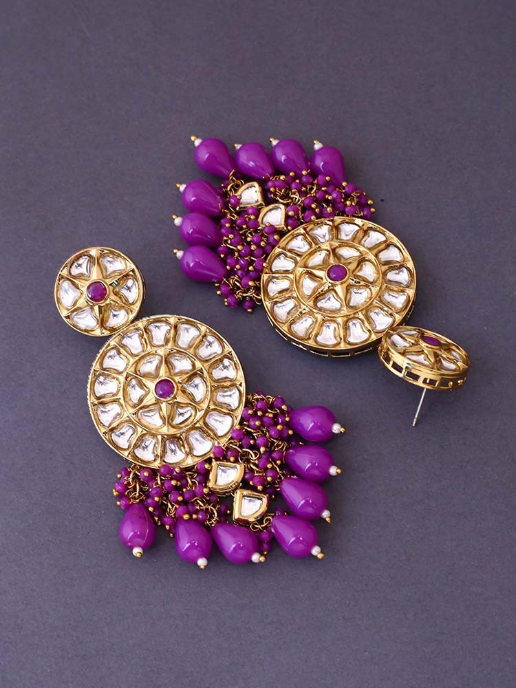 Purple Rachna Chandbalis