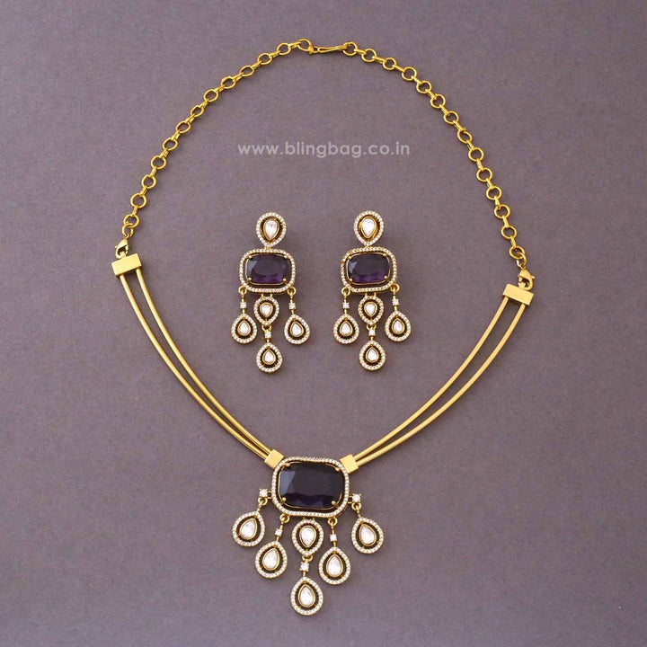 Purple Ritisha Antique Jewellery Set- New Arrival