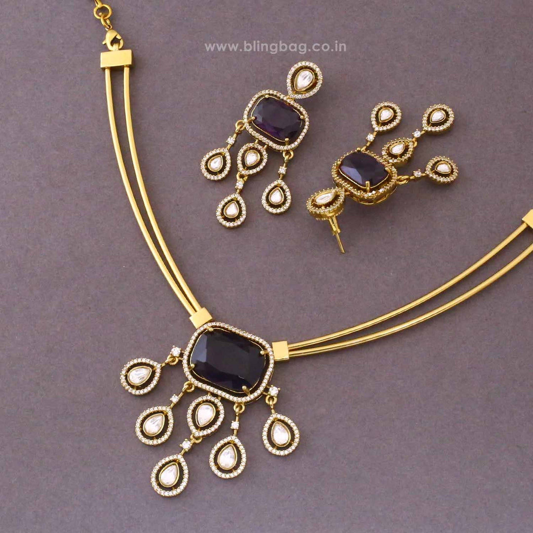 Purple Ritisha Antique Jewellery Set- New Arrival