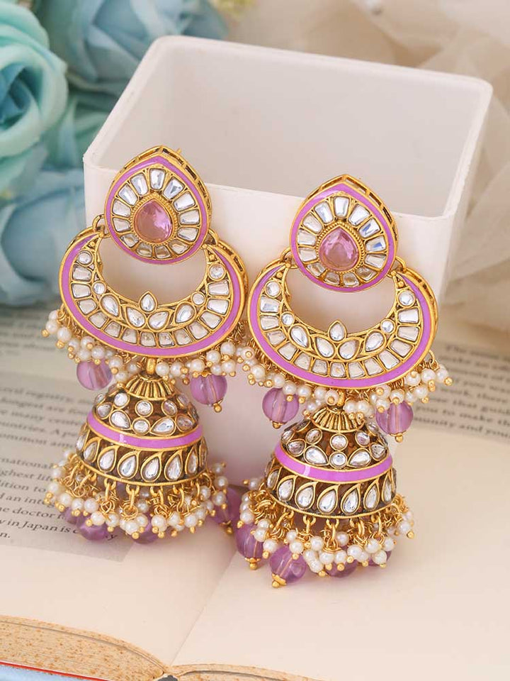 Purple Rohana Jhumkis