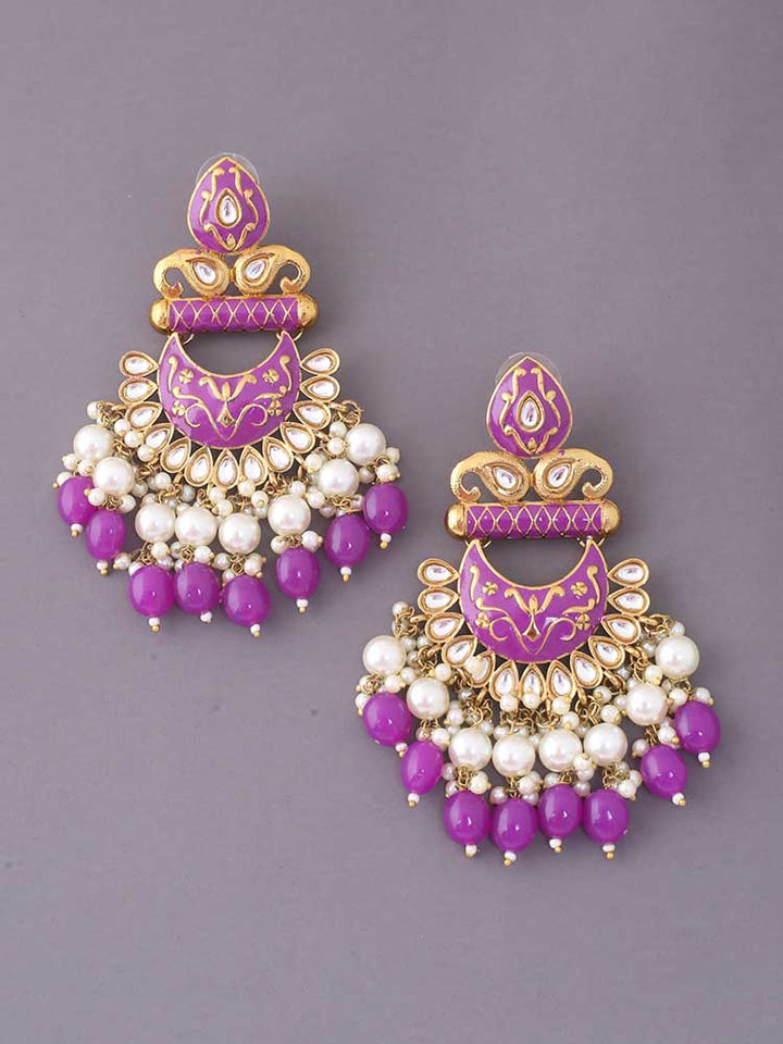 Purple Rohani Chandbalis