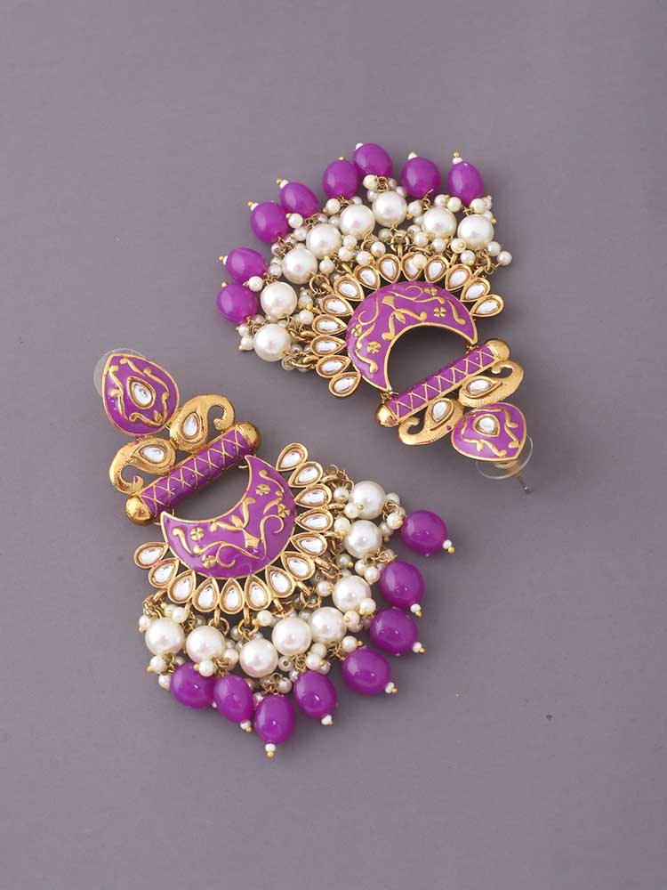 Purple Rohani Chandbalis