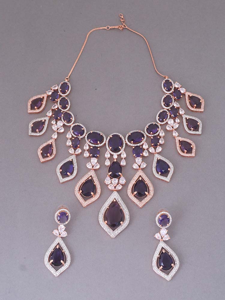 Purple Rohesia Zirconia Jewellery Set