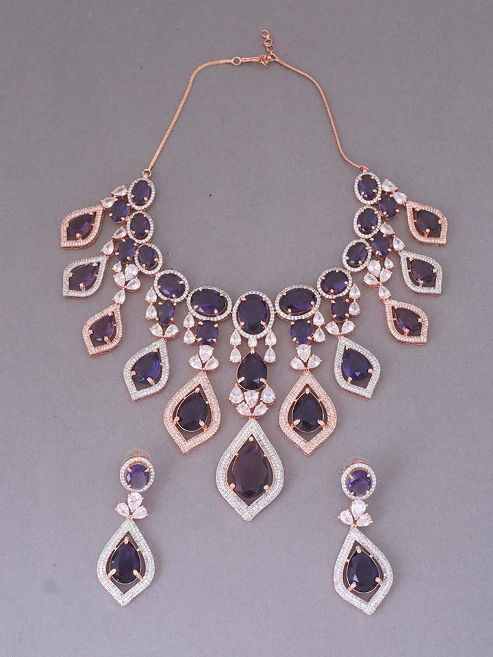 Purple Rohesia Zirconia Jewellery Set