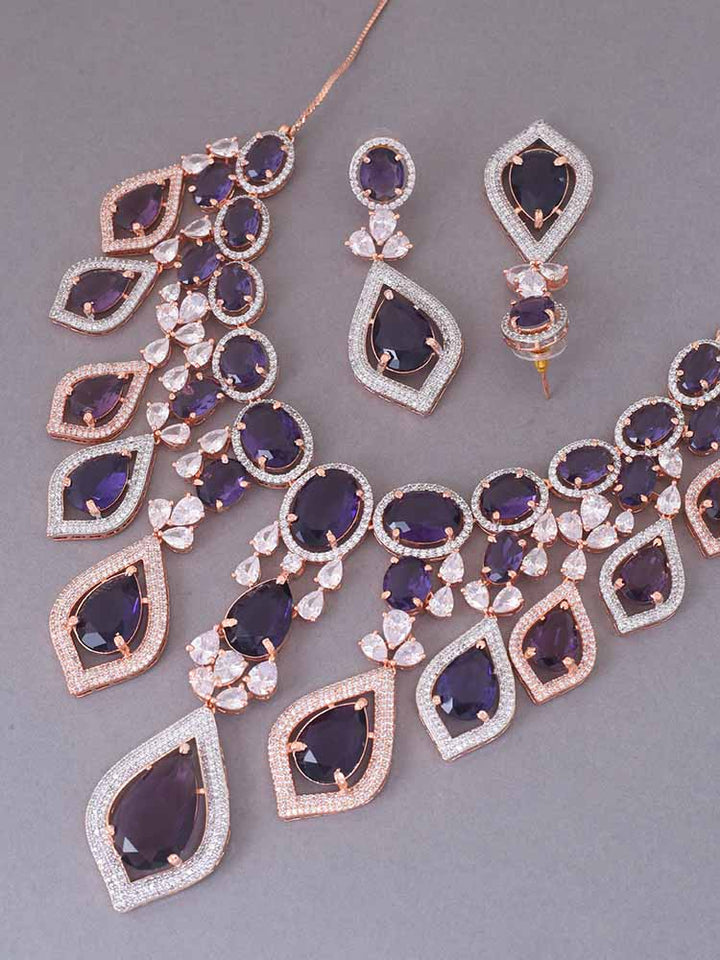 Purple Rohesia Zirconia Jewellery Set