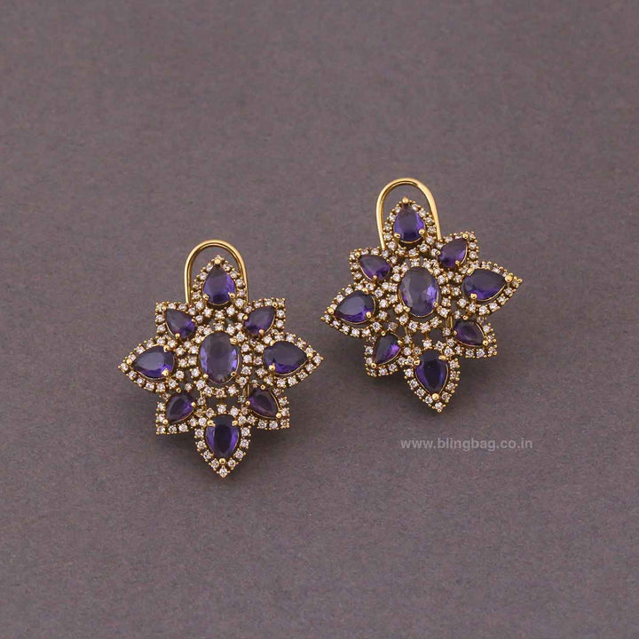 Purple Rosanna Victorian Studs