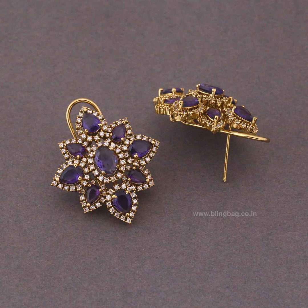 Purple Rosanna Victorian Studs