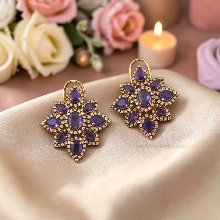 Purple Rosanna Victorian Studs