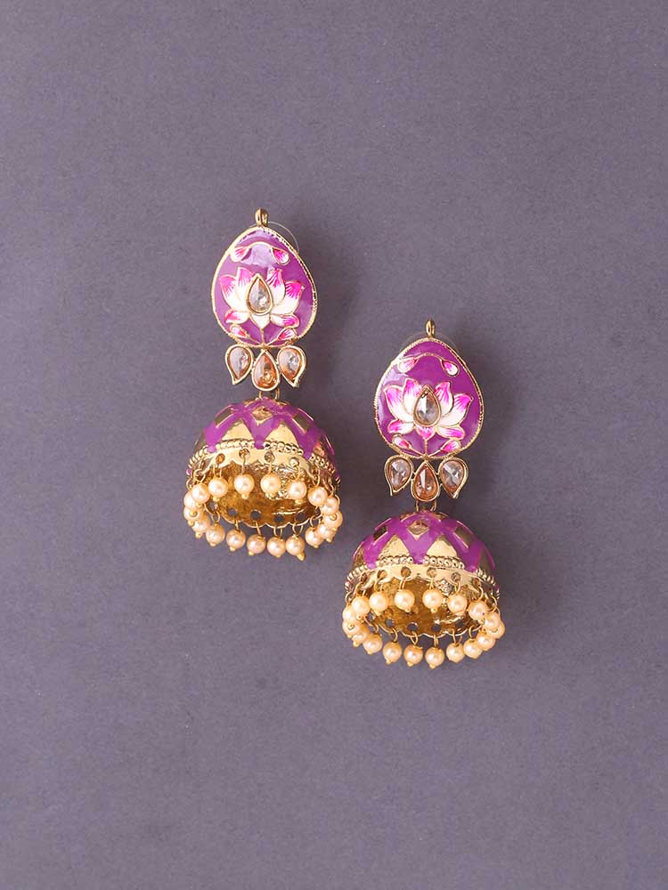 Purple Rudra Jhumkis