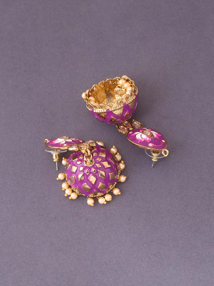 Purple Rudra Jhumkis