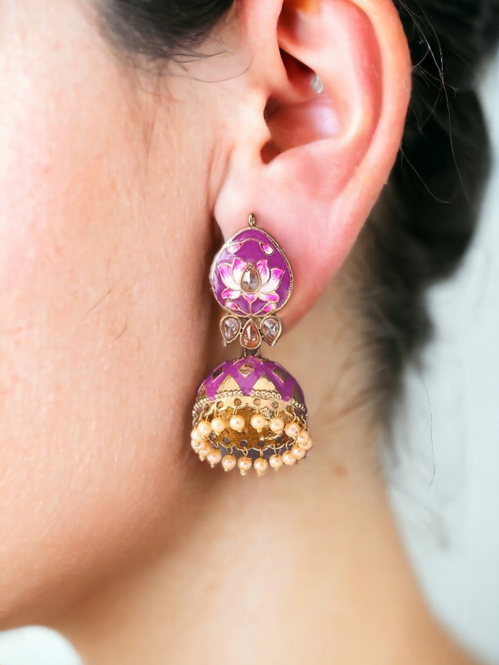 Purple Rudra Jhumkis