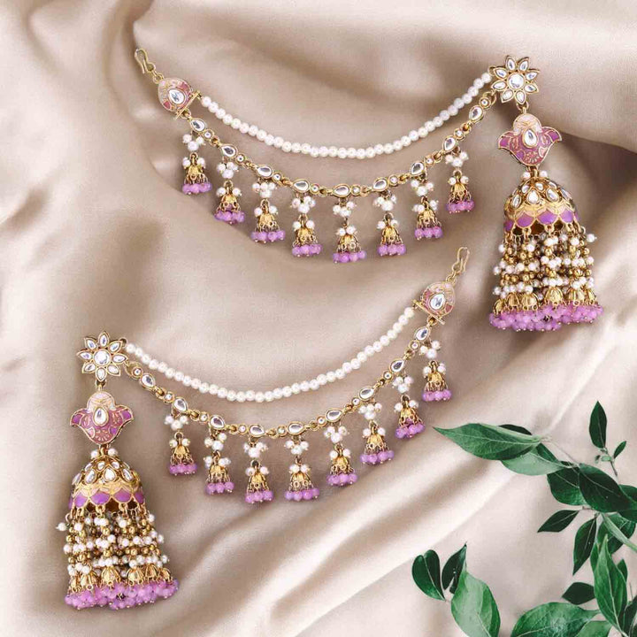 Purple Safah Sahara Jhumkis