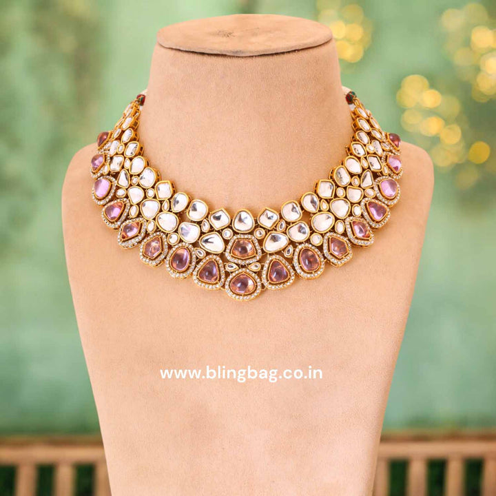 Purple Samiya Kundan Jewellery Set