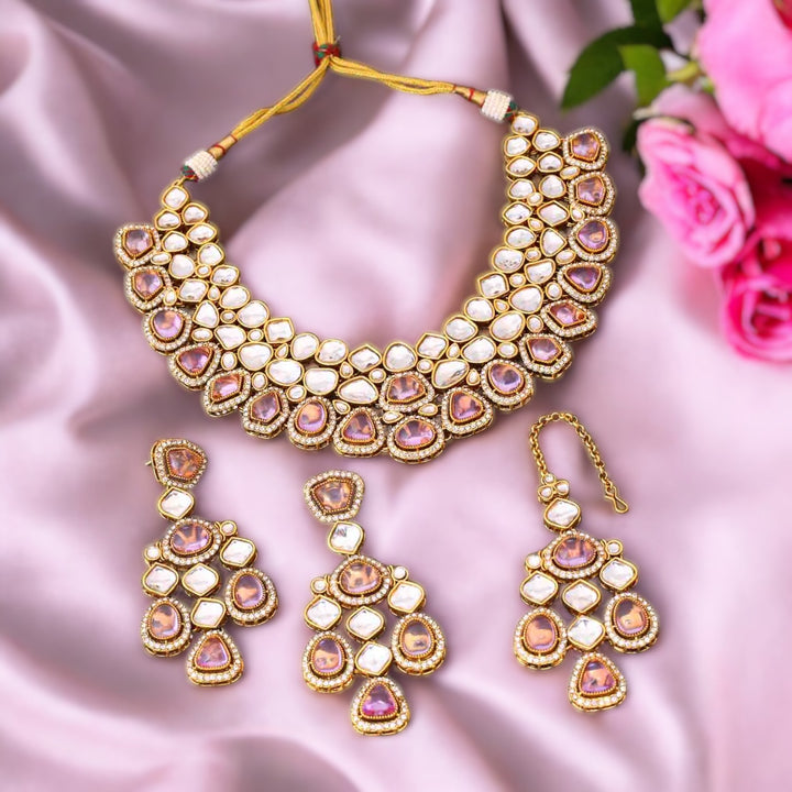 Purple Samiya Kundan Jewellery Set