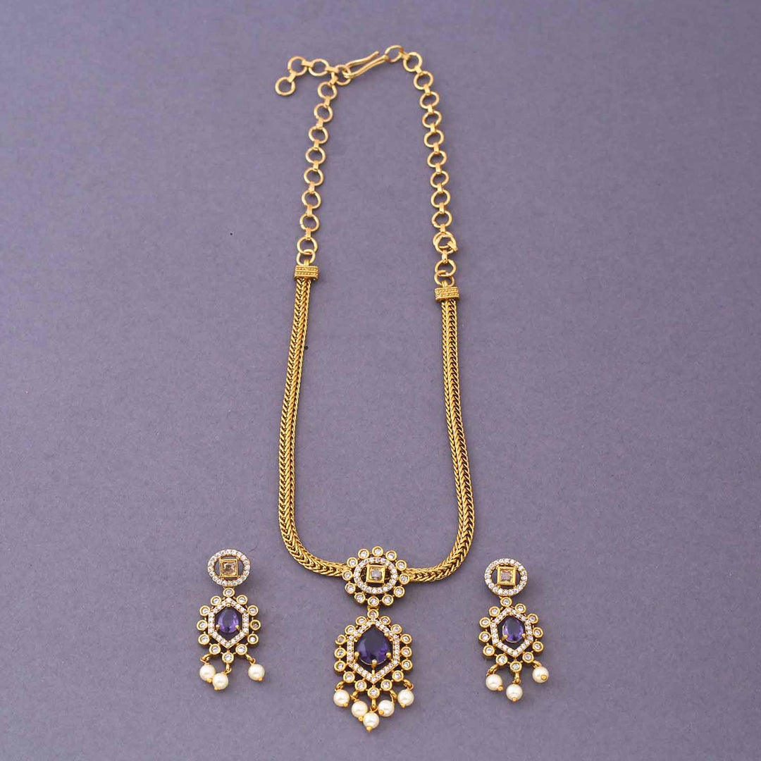 Purple Shantani Antique Pendent Set-New Arrival