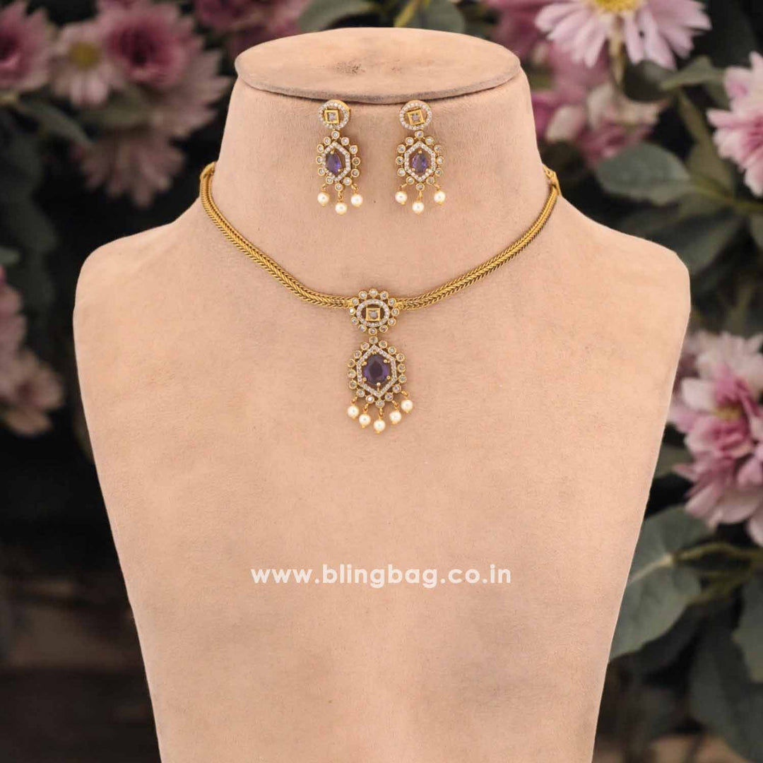 Purple Shantani Antique Pendent Set-New Arrival