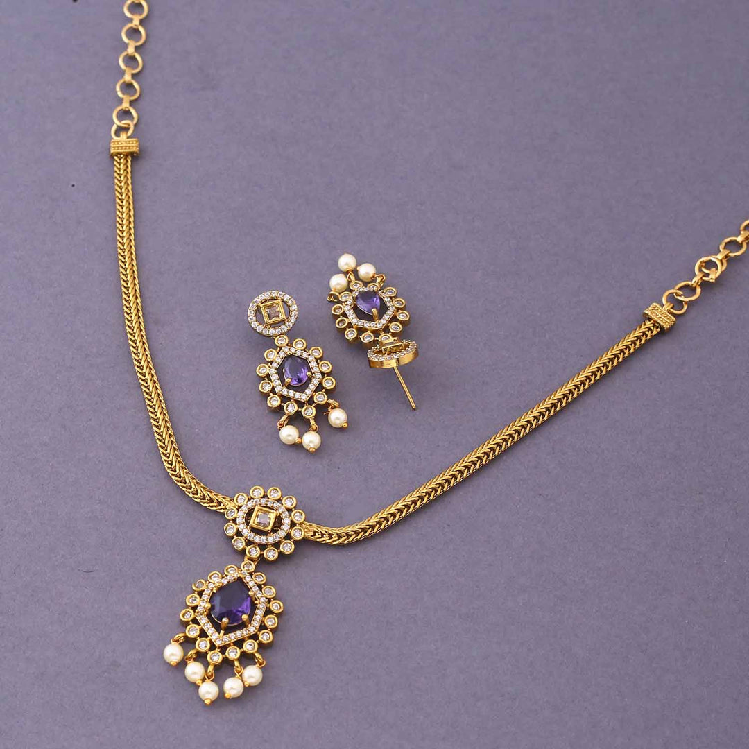 Purple Shantani Antique Pendent Set-New Arrival