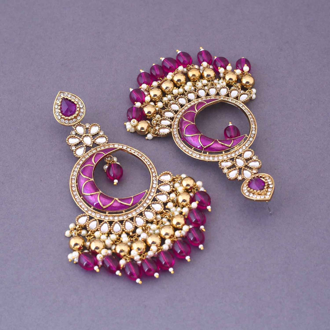 Purple Shima Chandbalis