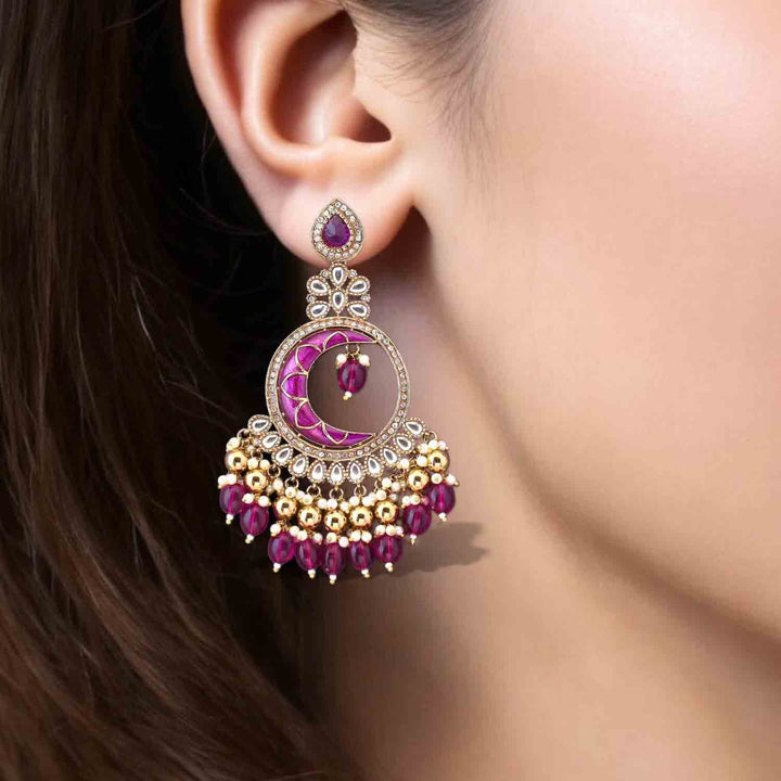 Purple Shima Chandbalis