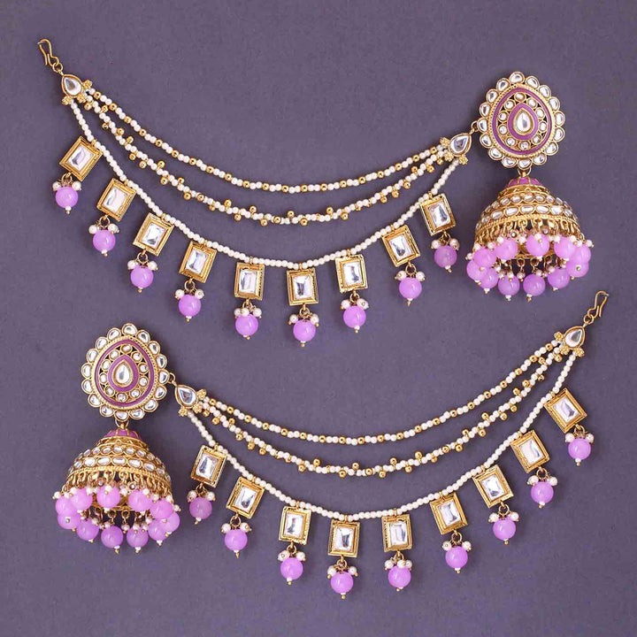 Purple Sriti Sahara Jhumkis