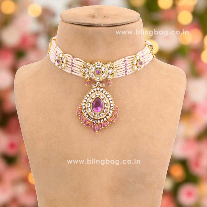 Purple Sumedha Kundan Jewellery Set