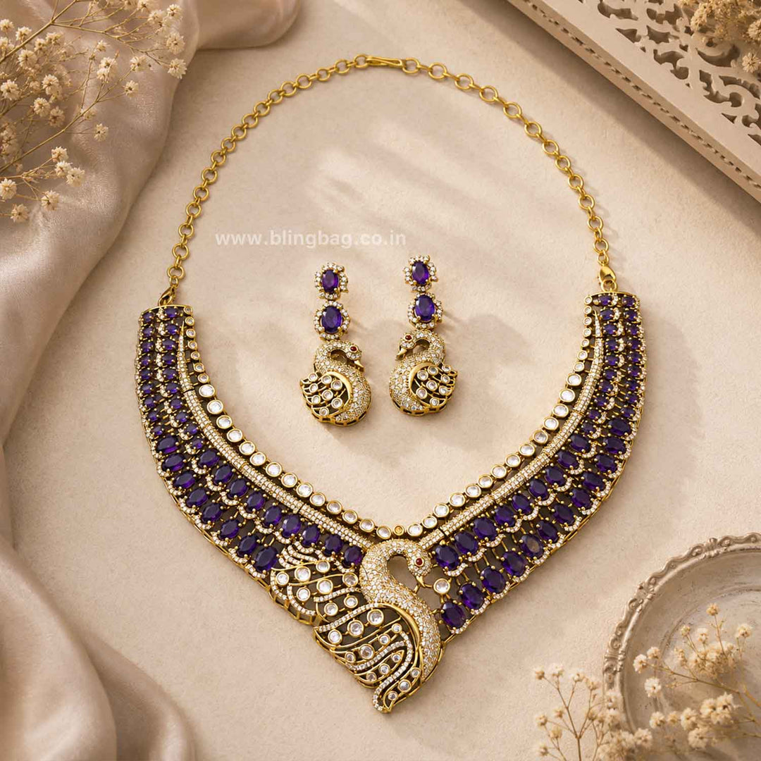 Purple Swanie Victorian Jewellery Set - New Arrival