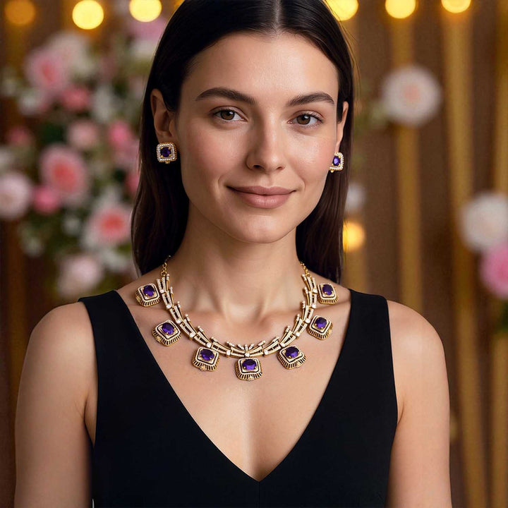 Purple Syaami Victorian Jewellery Set - New Arrival