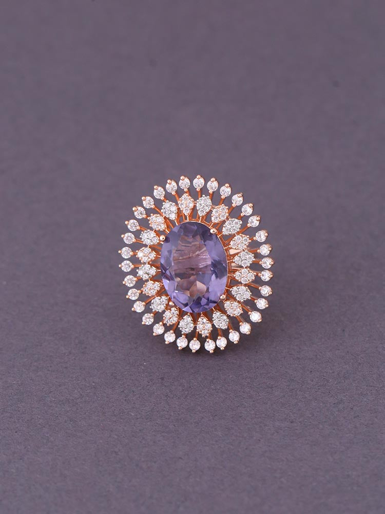 Purple Sylvie Zirconia Ring