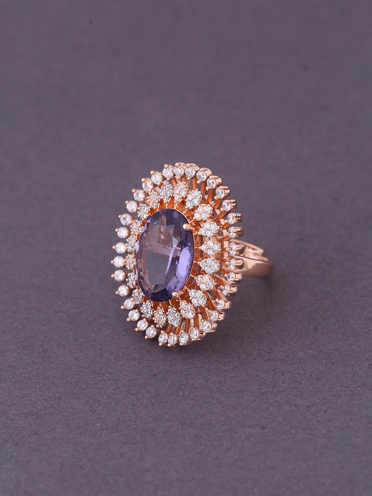 Purple Sylvie Zirconia Ring