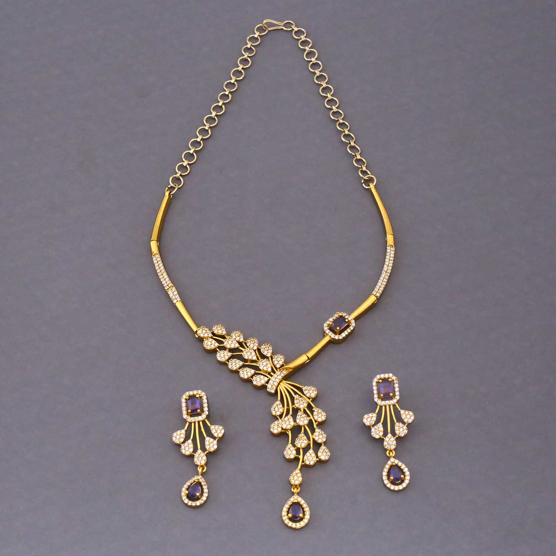 Purple Tanvika Antique Jewellery Set - New Arrival