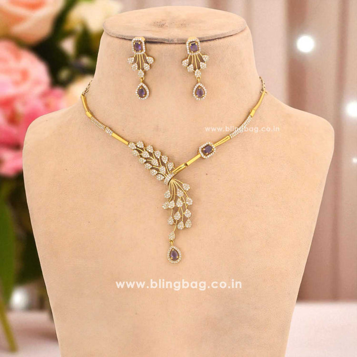 Purple Tanvika Antique Jewellery Set - New Arrival