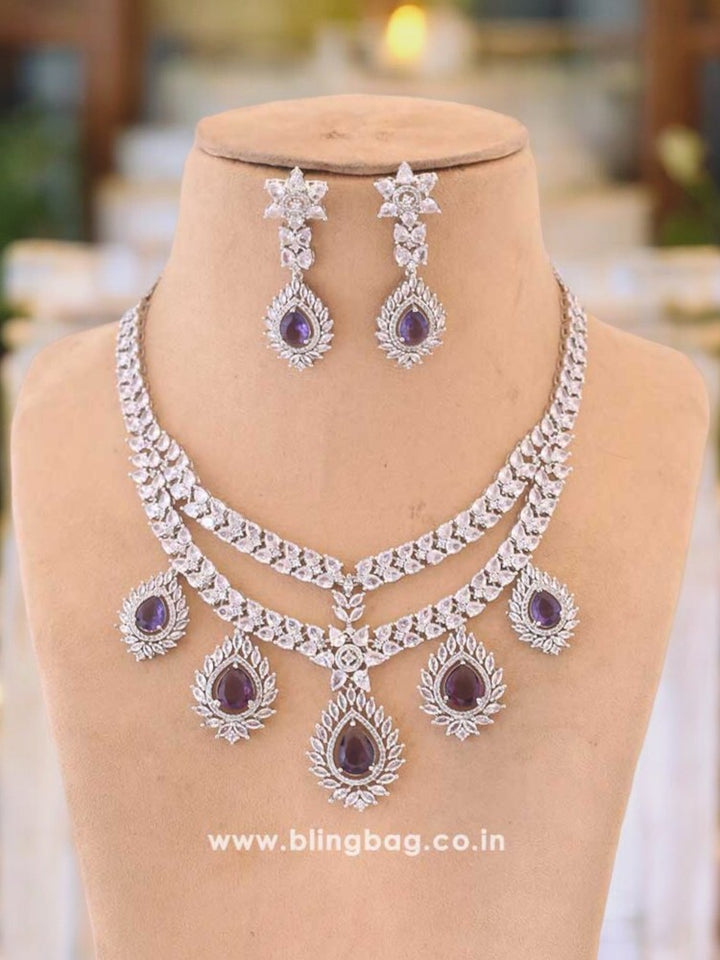 Purple Taylor Zirconia Jewellery Set