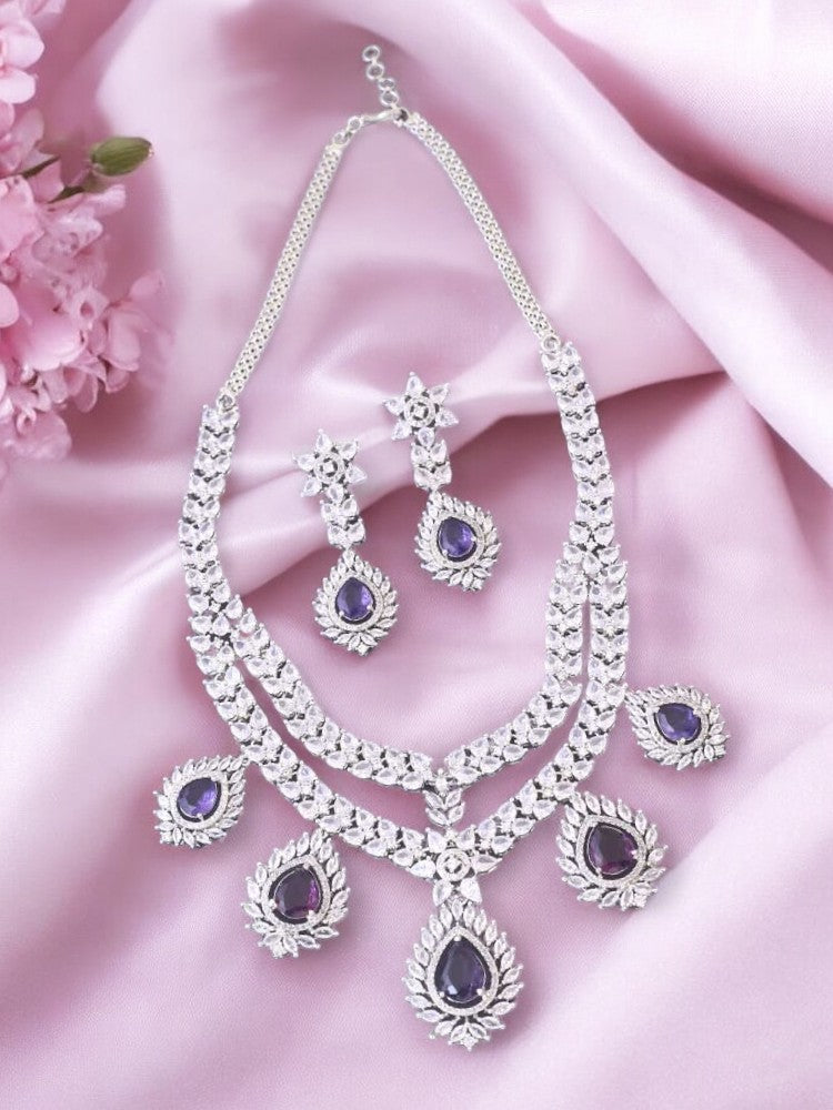 Purple Taylor Zirconia Jewellery Set