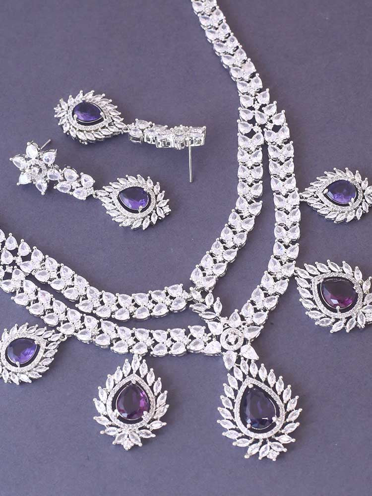 Purple Taylor Zirconia Jewellery Set