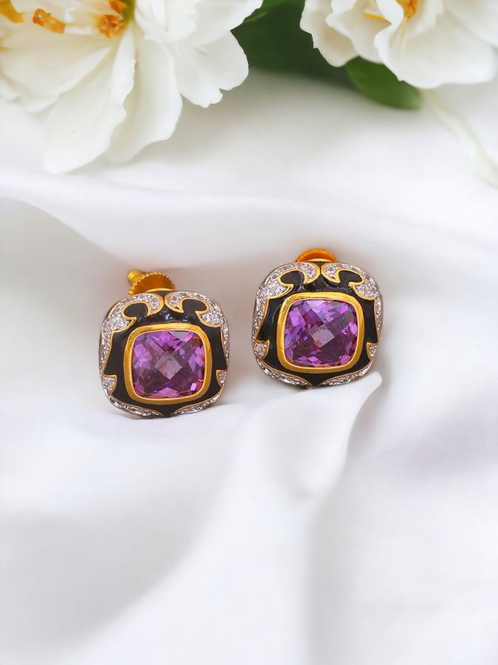 Purple Thunder Zirconia Studs