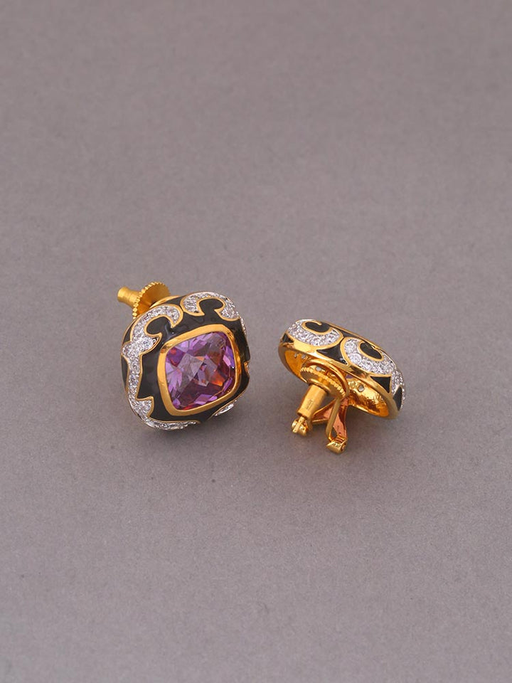 Purple Thunder Zirconia Studs