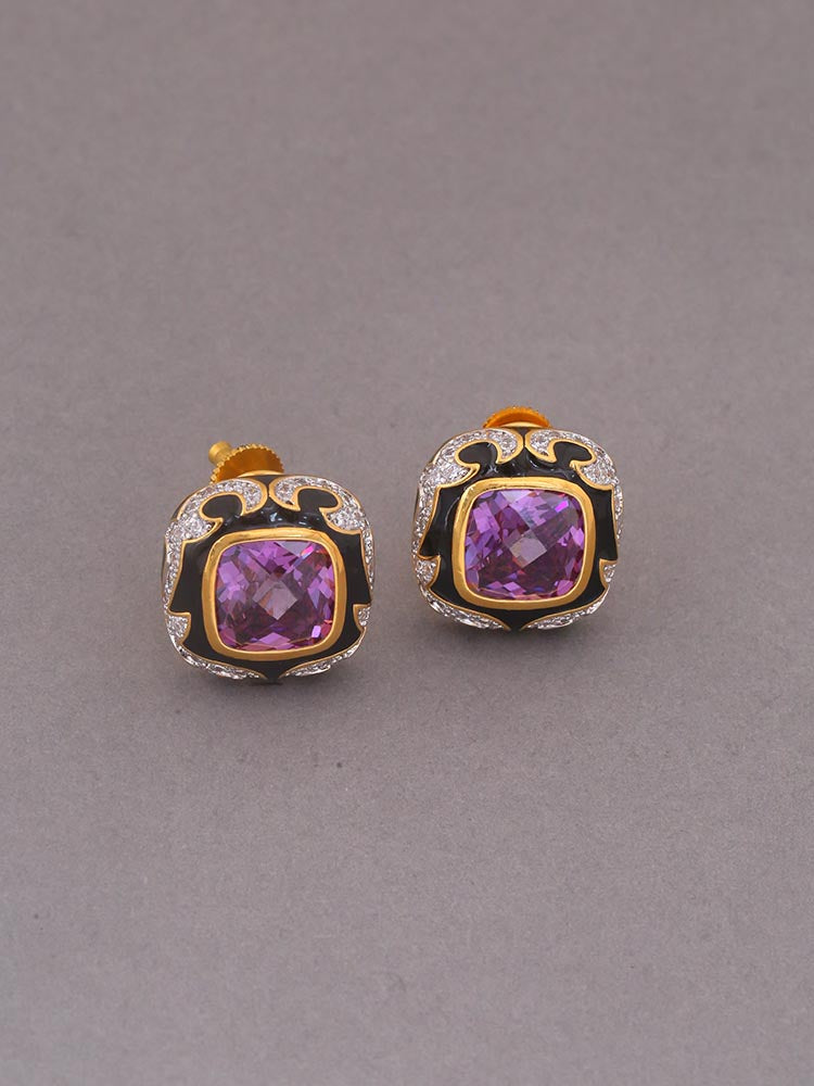 Purple Thunder Zirconia Studs