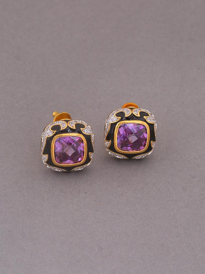 Purple Thunder Zirconia Studs