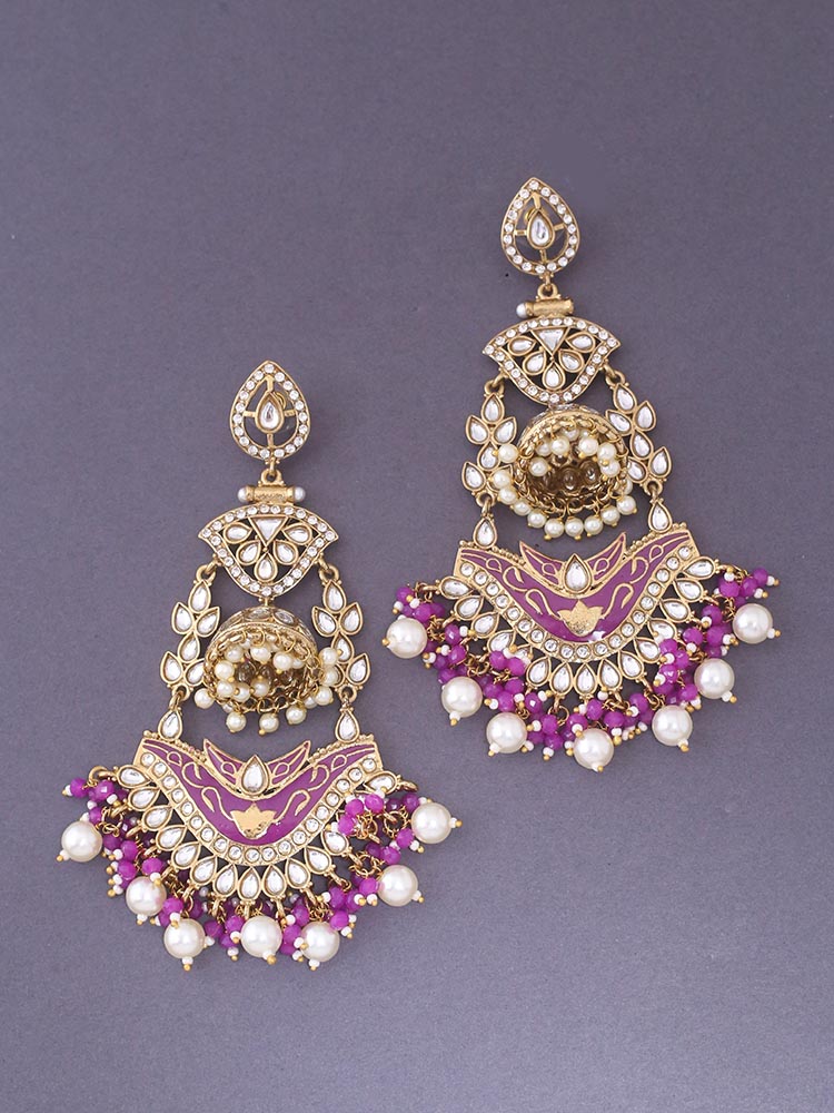 Purple Trikani Chandbalis