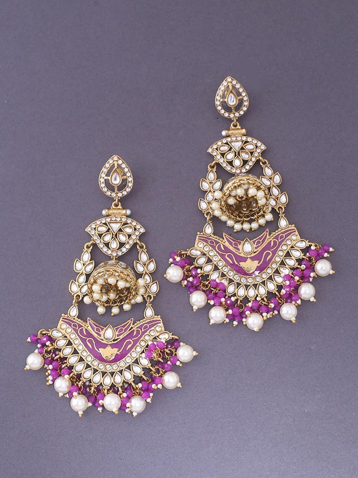 Purple Trikani Chandbalis