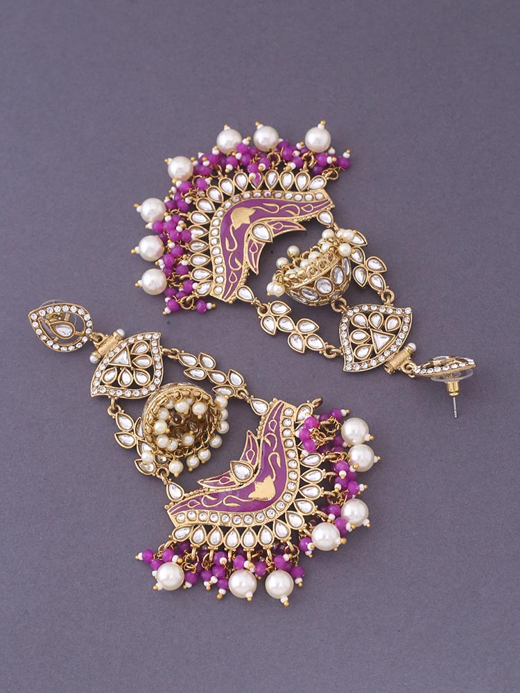 Purple Trikani Chandbalis