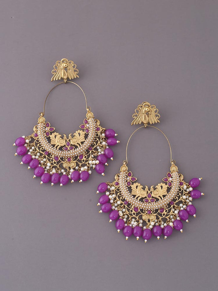 Purple Tulza Ethnic Chandbalis