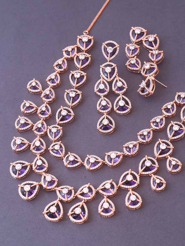 Purple Ursula Zirconia Jewellery Set