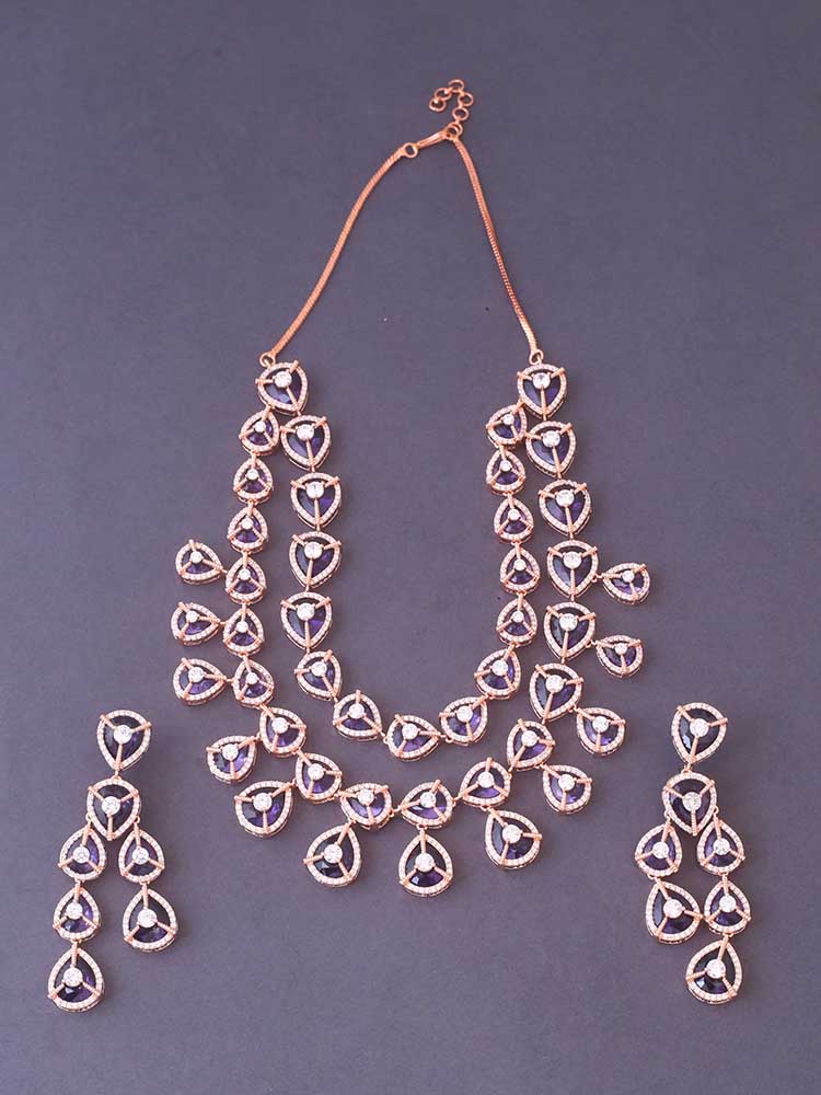 Purple Ursula Zirconia Jewellery Set
