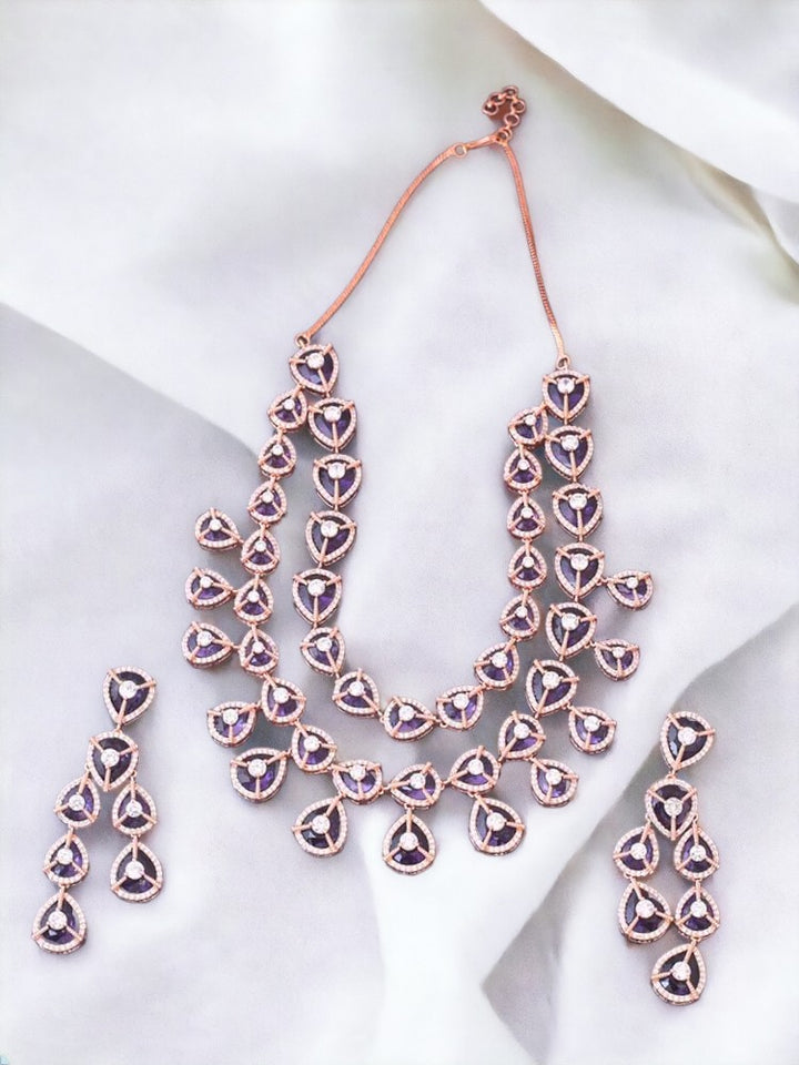 Purple Ursula Zirconia Jewellery Set