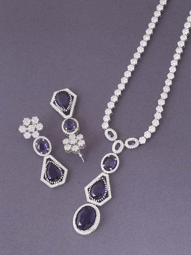 Purple Valentina Zirconia Jewellery Set