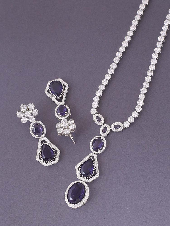 Purple Valentina Zirconia Jewellery Set