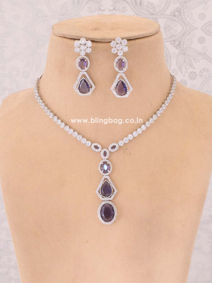 Purple Valentina Zirconia Jewellery Set